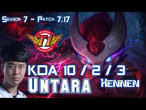 SKT T1 Untara KENNEN vs RYZE Top - Patch 7.17 KR Ranked