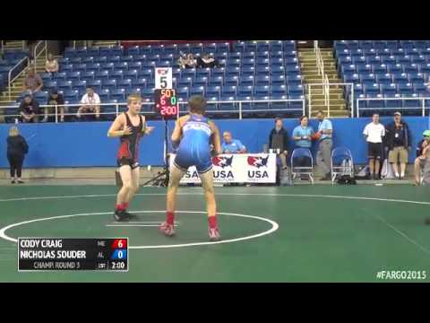 106 Champ. Round 3 - Nicholas Souder (Alabama) vs. Cody Craig (Maine)