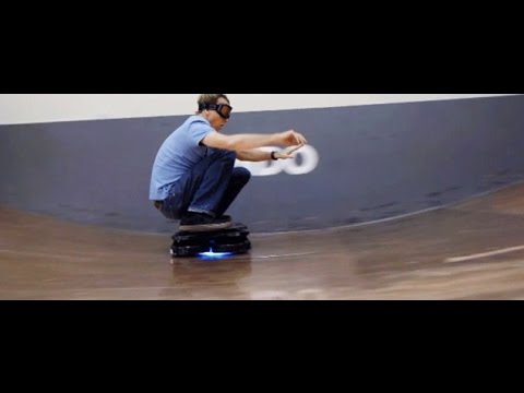 Tony Hawk rides a real hoverboard
