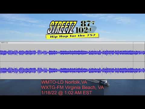 Streetz 87.7/102.1 | WMTO-LD Norfolk, VA/WXTG-FM Virginia Beach, VA Legal/TOTH ID (1/18/22)
