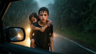 Cop Spots A Boy Carrying His Sister In The Rain, When He Finds Out Why, His Blood Runs Cold