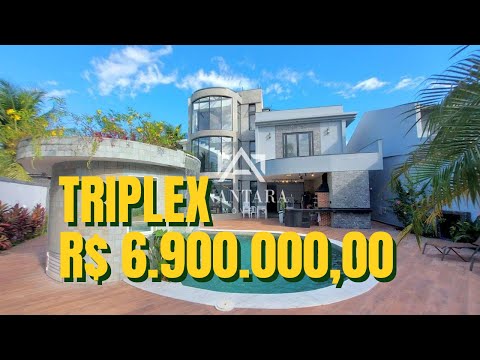 Triplex maravilhoso no condomínio Vivendas do Bosque com 6 suítes na Barra da Tijuca