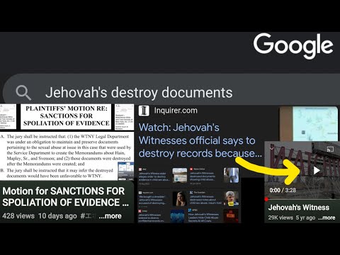 Re: Motion for SANCTIONS FOR SPOLIATION OF EVIDENCE against Watchtower / Jehovah's Witnesses