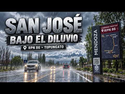 LA RUTA 86 BAJO EL DILUVIO: UNA IMPRESIONANTE ENTRADA A SAN JOSÉ, TUPUNGATO EN MEDIO DE UNA TORMENTA