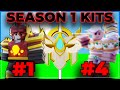 Using EVERY SEASON 1 KIT in ROBLOX BEDWARS...
