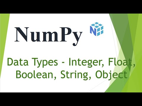 Numpy 1 Part3 Data Types Integer Float Boolean String Object