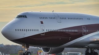 preview picture of video 'Boeing 747-8ZV(BBJ) VQ- BSK Qatar Amiri flight departing for Zurich'