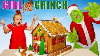 Girl vs Grinch Challenge! Will She Save Christmas? The Grinch in Real Life!