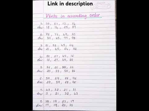 Write in ascending order