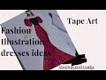 How To Use Tape Art In Fashion Illustration Tape Art Illustration