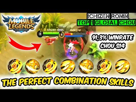 BEST COMBO CHOU WITH 91,3% WINRATE BY ICHIZEN RONIN TOP 1 GLOBAL CHOU - MOBILE LEGENDS
