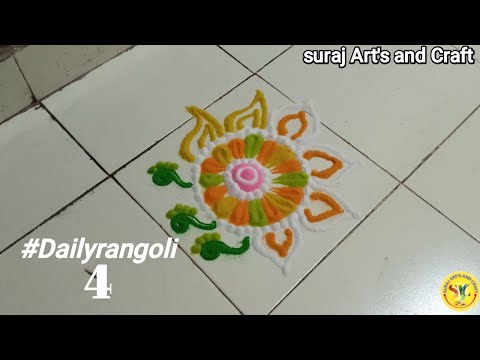 Flower rangoli , Daily rangoli 4