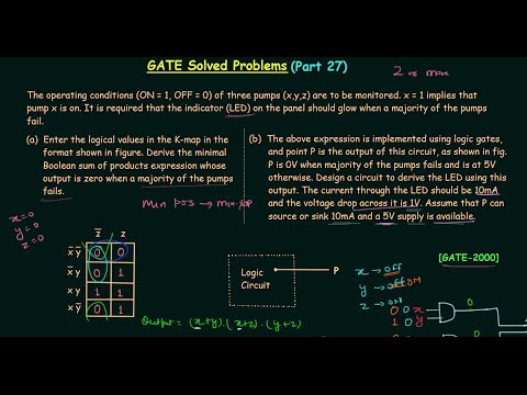 GATE Solved Problems 2000 | Karnaugh Map | Digital Electronics