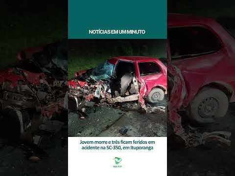Jovem morre e três ficam feridos em acidente na SC-350, em Ituporanga (01/09/25)