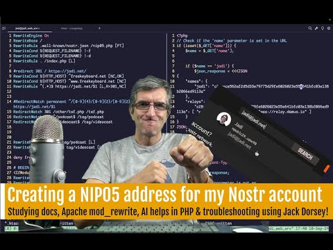 A fun session to enable a Nostr NIP05 address; studying NIP, Apache mod_rewrite & asking AI for code video thumbnail