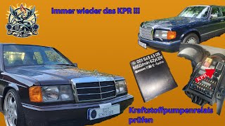 Sprawdzanie przekaźnika pompy paliwa - Mercedes R107, W126, W201, W124