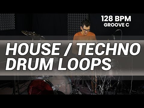 House / techno drum loops 128 BPM // The Hybrid Drummer