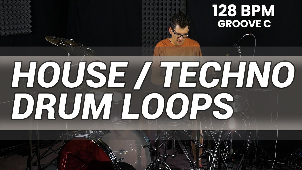 House / techno drum loops 128 BPM // The Hybrid Drummer