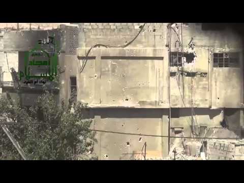 استهداف قوات النظام بقاذف بي 10 من قبل لواء أم القرى في المتحلق الجنوبي في محافظة دمشق