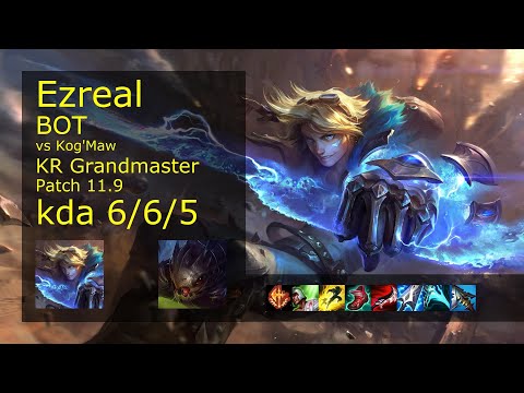 Ezreal ADC & Yuumi vs Kog'Maw & Lulu - KR Grandmaster 6/6/5 Patch 11.9 Gameplay // [롤] 이즈리얼 vs 코그모