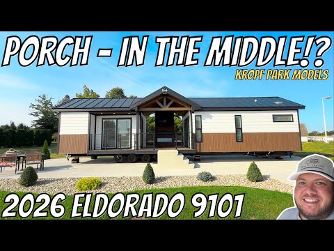 I have NEVER SEEN THIS!!! 2026 Eldorado 9101 | Tiny Home with CENTER PORCH by Kropf Park Model RVs