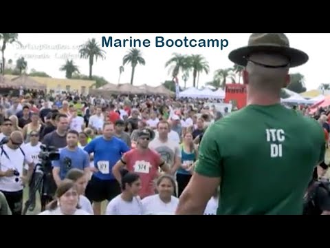 Drill Instructors Scream LOUD - San Diego Marines Bootcamp Challenge TV News Package Coronado Beach