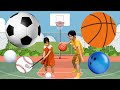 Sports ball song animation - Learn the names of sport ball | Kids song - Xavi ABC
