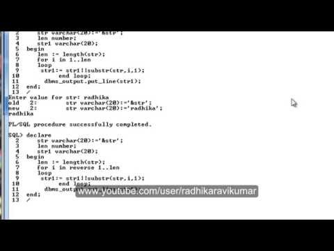 Plsql Program To Reverse A String