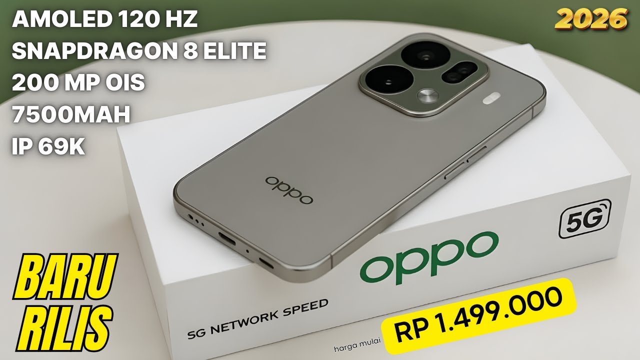 BARU SAJA RILIS‼️7500mAh, RAM 12/512 GB | HP OPPO TERBARU JANUARI 2026