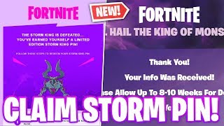 HOW TO CLAIM THE NEW STORM KING PIN! (Full Email instructions)