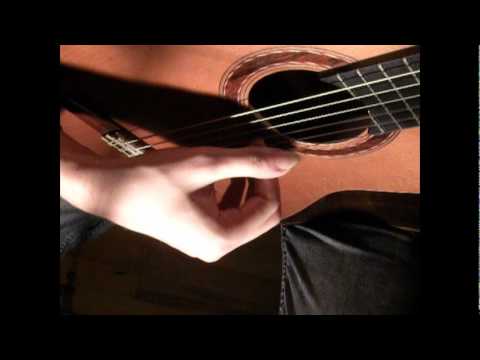 Uderzenia palcem p w strunę a oraz w strunę e