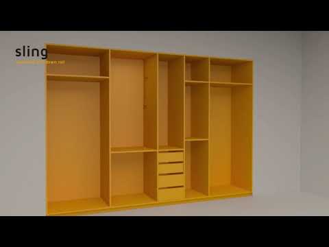 Penderie escamotable pour armoire - 830-1150mm - blanc - Sling - reconditionné EMUCA