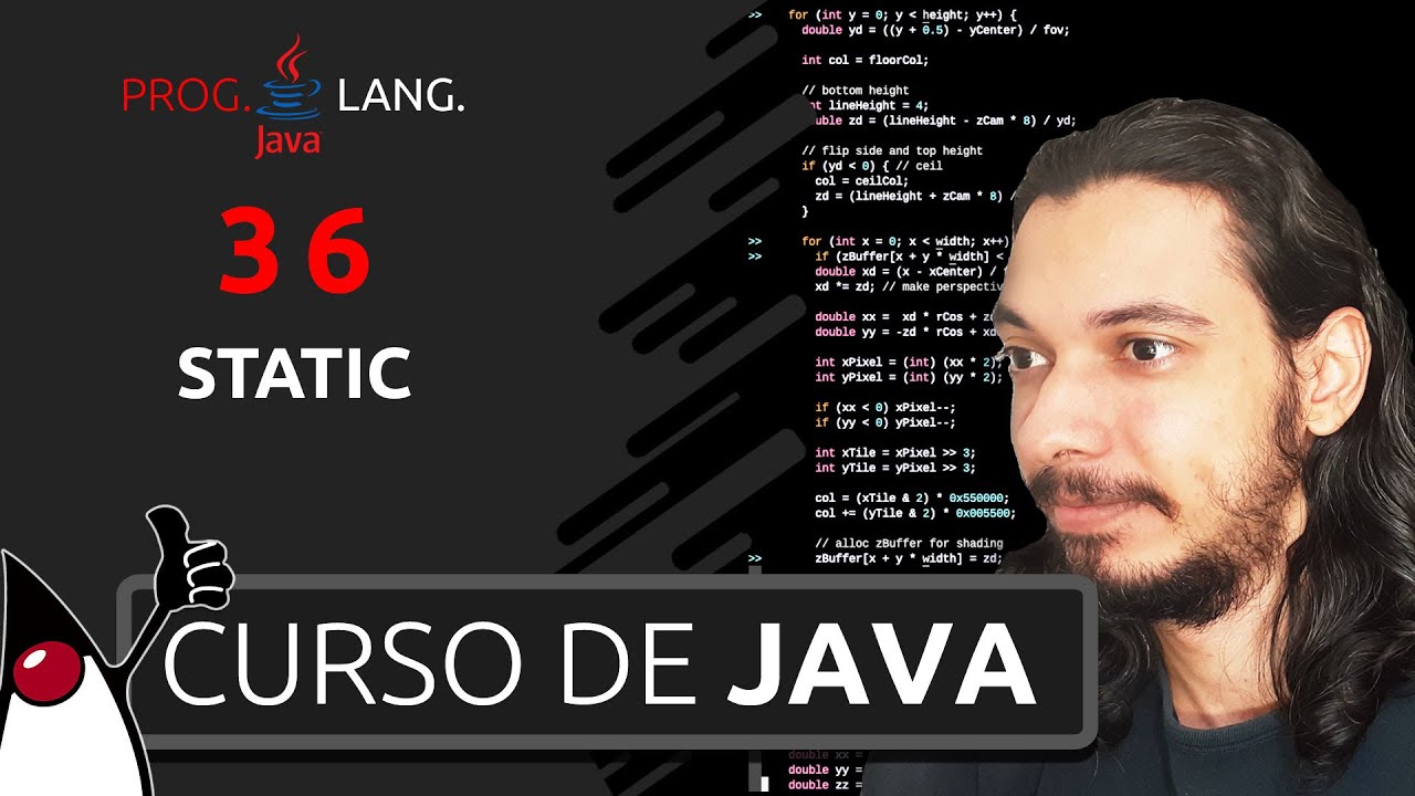 CURSO DE JAVA PARA INICIANTES -  STATIC - PROGRAMAÇÃO EM JAVA #36