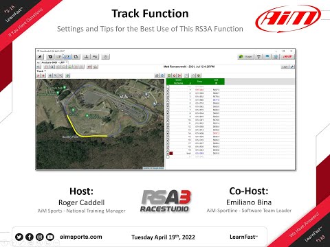 3-16 Race Studio 3 Track Function with Emiliano Bina - 4/19/2022