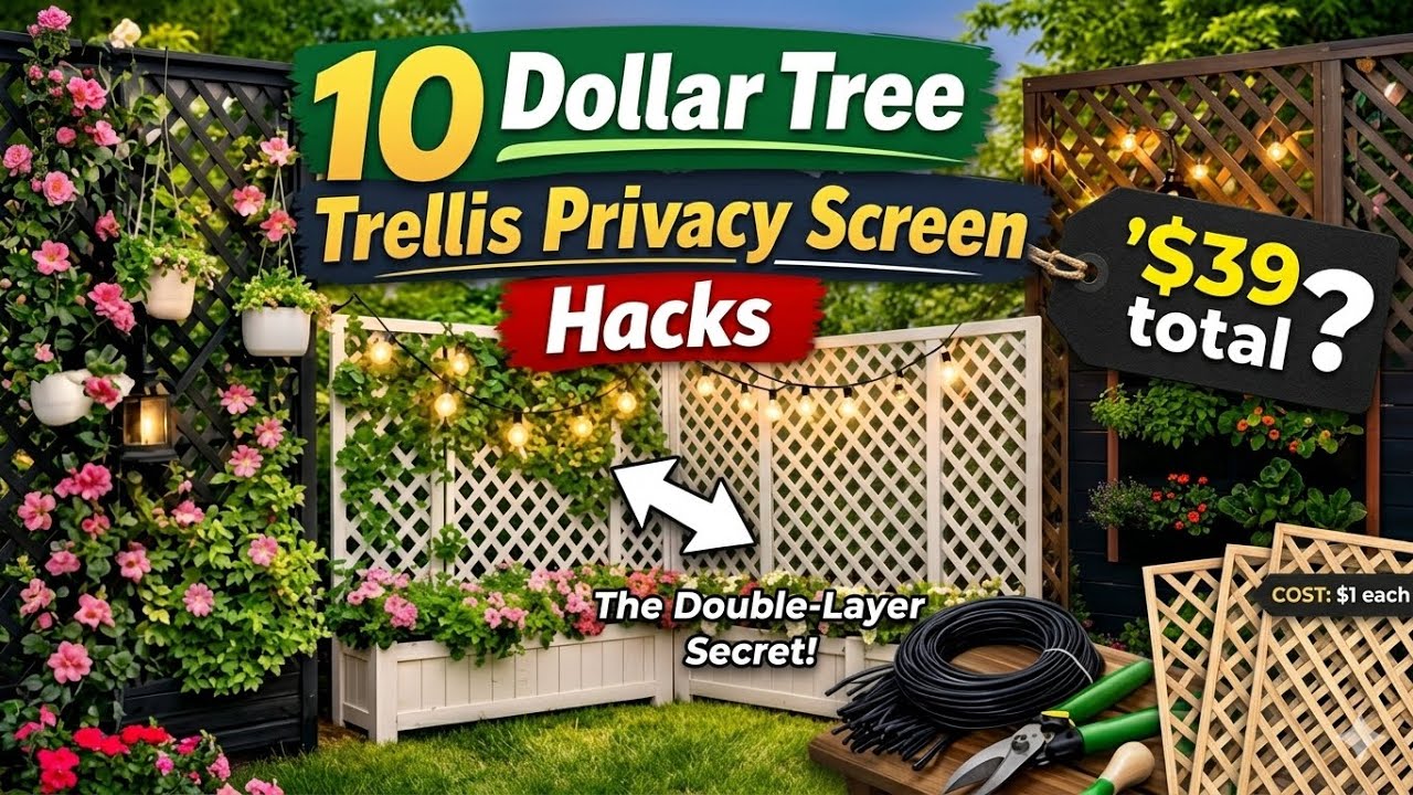 10 Dollar Tree Trellis Hacks to Build a Stunning Backyard Privacy Fence🔥 