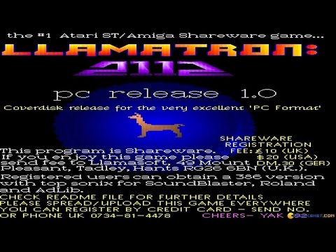 Llamatron gameplay (PC Game, 1992)