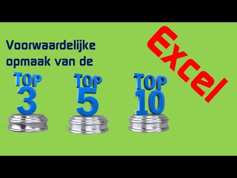 Excel – Voorwaardelijke opmaak van de top 3 top 5 top 10 - ExcelXL.nl trainingen en workshops
