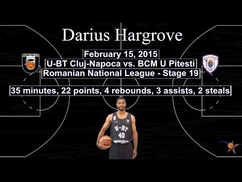 Darius Hargrove - U-BT Cluj vs BCM U Pitesti 15 Feb 2015