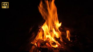 Cozy Fire 4K 🔥 Burning Fireplace Logs & Gentle Crackling for Calm Ambience