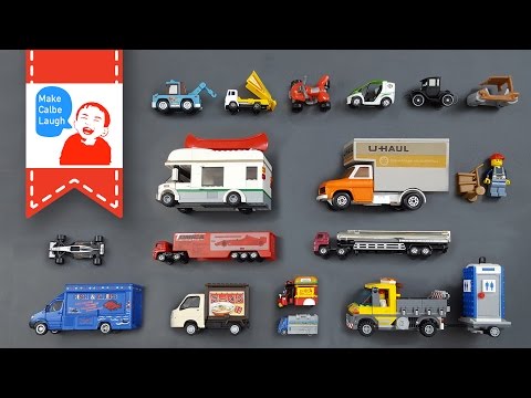 Learning Special Street Vehicles Names and Sounds and more for kids with tomica siku lego hotwheels