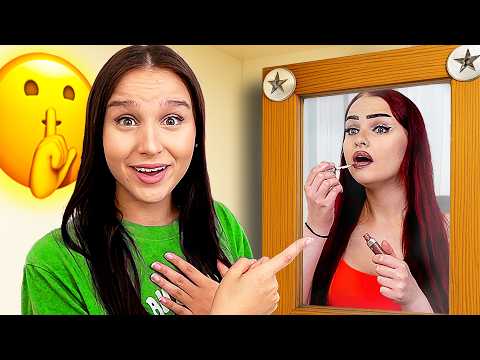 Schwester hinter einem Spiegel beobachten ! 😂🏡 (Sorry Alina)