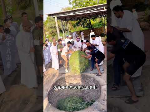 阿拉伯人竟将一捆捆，裹得严实的青草堆，推入燃烧着的巨型深坑中#奇闻异事 #科普