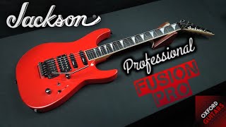 Video thumbnail for Jackson Professional Fusion Pro Ferrari Red 1990 MIJ Schaller Floyd Rose 4K guitar close up video by Oxford Guitars