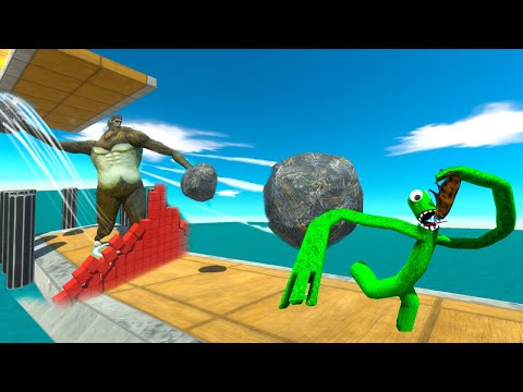 RUN AWAY FROM TITAN BEAST PARKOUR DEATH CLIMB - Animal Revolt Battle Simulator
