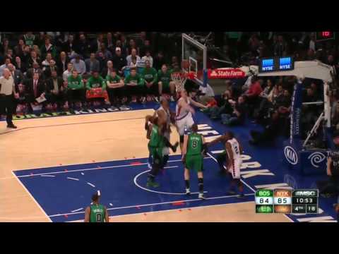 NBA 2015-16 Porzingis Blocks Show Celtics@Knicks January 12, 2016