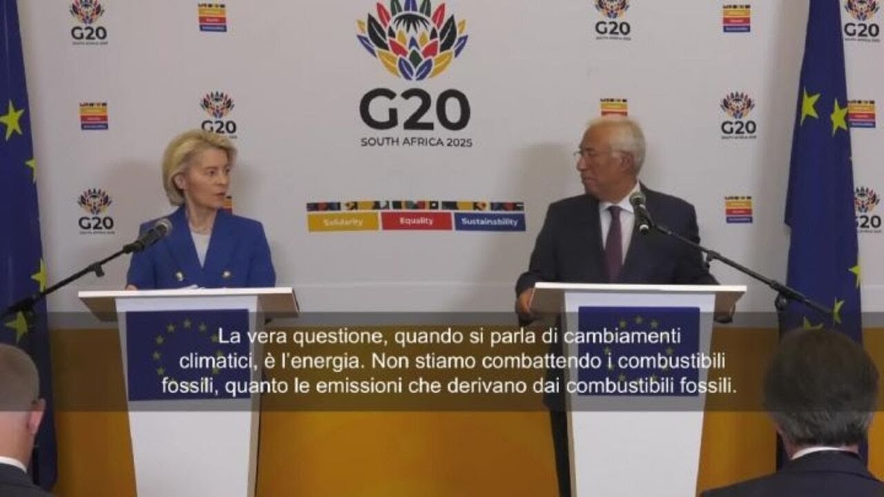 Von der Leyen al G20: Siamo contro le emissioni, non contro le fonti fossili