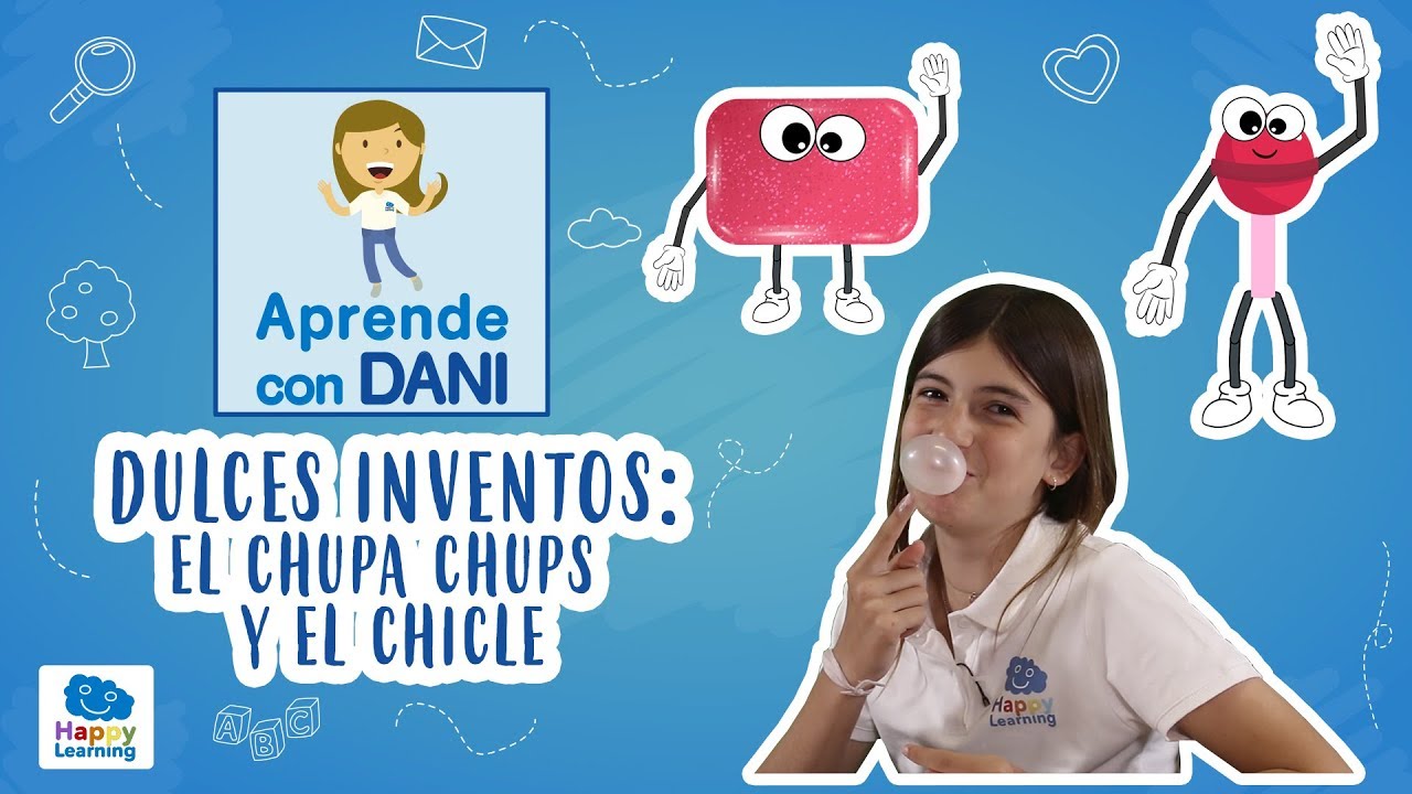 Dulces inventos.  El chupa chups y el chicle | Aprende con Dani