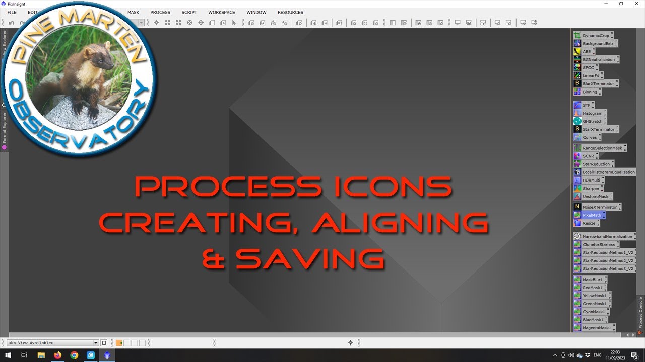 PixInsight - Process Icons - Creating, Aligning & Saving
