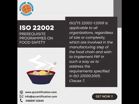 ISO 22002-1 2009 Certification Service