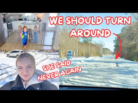 WE SHOULD TURN AROUND... | HER FIRST TIME DRIVING IN A WINTER STORM | Family 5 Vlogs